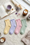 4-Piece Mixed Color Women's Bamboo Seamless Elastic Flexible Short Socks - Premium - 4