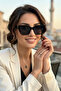 Women's Uv400 Cat Eyes Black Sunglasses 23031 C2 - 3