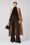 Brown Ribbed Flare Leg High Waist Knitted Leggings - 2