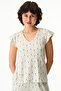 Women's Beige Short Sleeve Polyester Pyjama Set with Capri Pants - 4