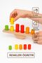 Wooden Balance Tower – Educational Motor Skill and Coordination Game with Colored Cylinders - 5
