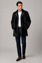 Black Richard Lined Wool Men's Genuine Leather Coat - 2