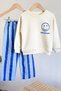 My Little One's Cicileri Smile Detailed Striped Unisex Children's Set - Blue - 3
