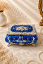 Silver Plated Embossed Rose Pattern Mirrored Jewelry Box