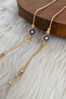 Glasses Chain Navy Blue Daisy Detailed Gift Accessory Glasses Strap Glasses Cord - 8