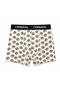 Cream Lazy Animal Patterned Premium Cotton Men's Boxers