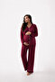 Bamboo Fabric Maternity Pajama Set - Buttoned Ribbed Model M-6XL - 2