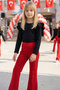 Girl's Black Shoulder Ruffle Cotton Top Crew Neck Body Sweatshirt October 29 Show Outfit - 2
