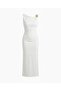 Ecru Draped Backless Dress