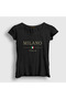 Women's Black Milano Italy T-Shirt 608312Tt