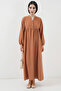 Women's Long Hijab Dress Brown 1017