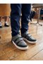 Genuine Leather Dark Black Children's Velcro Sports Shoes - 2