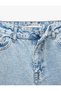 Cotton Frayed Detailed Stoned Straight Fit Jeans - Longer Straight Fit Jeans - 6