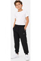 Boy/Girl's Black Color Sweatpants with Zipper Pockets, Elasticated Waist and Cuffs, Embroidered 3334