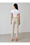 Women's Beige Double-Breasted High-Waist Carrot Pants (100% Viscose) - 4