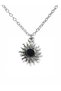Unisex Necklace with Black Stone and Sun Figure |   Zamak Plating |   Modern Design with 60 cm Chain
