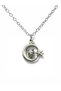 Moon Star and White Wolf Figured Necklace – Silver Color Turkish Motif Unisex Metal Jewelry