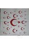 Turkish Flag Moon Star Patterned White Color Multi-Purpose Bandana Scarf 100% Cotton - 2