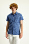 Short Sleeve Slim Fit Slim Fit Printed Cotton Shirt - 2