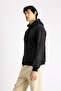 Hooded Oversize Zippered Cotton Sweatshirt - 3
