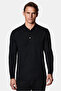 Polo Neck Regular Fit Buttoned Embroidered Wool Knitwear Sweater - 5