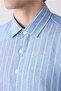 Short Sleeve Boxy Fit Linen Cotton Striped Shirt - 3