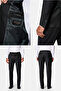 4 Drop Relaxed Fit Comfortable Cut Pointed Collar Elastic Waist Wool Patterned Double Breasted Suit - 4