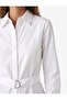 Cotton Regular Fit Long Sleeve Belted Poplin Shirt - 4