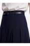 High Waist Belted Pleated Midi Skirt - 4
