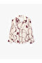 Comfortable Fit Long Sleeve Classic Collar Buttoned Floral Satin Shirt - 6