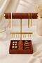 Jewelry Stand Single Cylinder with Cubes and Plate Dark Pink - 2