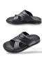 Men's Genuine Leather Lightweight Orthopedic Soft Sole Daily Slippers - 4