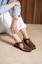 Debra Women's Suede Knitted Design Caged Sandals - 5