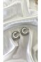 Women's Silver Color Sparkling Stone Half Moon Earrings - 2