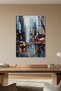 Rainy New York Street and Yellow Taxis Glass Painting, Home and Office Uv Printed Premium Unbreakable 4mm - 4