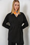 Women's Side-Tie Jacket and Trousers Two-Piece Set 30099 - Black - 2