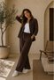 Women's Suit Set, Tissue Fabric Shirt and Pants Set - 2