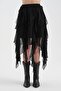 Women's Chiffon and Lace Fabric Detailed Lined Design Skirt - 2