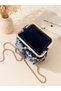Handmade Sequin Chain Strap Knitted Evening Dress Bag Women's Shoulder and Crossbody Mini Portfolio Bag - 2