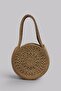 Orbis Lined Straw Rope Bag Handmade Round Design Daily Use, Stylish Shoulder Bag, Beach Bag