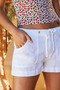 Women's 100% Linen Shorts Low Waist Adjustable Lace-Up Summer Mini Shorts Relaxed Fit with Pockets - 6