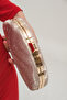 Women's Gold Wavy Textured Metal Framed Chain Strap Evening Dress Wedding Bag - 3