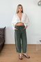 Women's Adjustable Waist Double Pocket Carrot Cut Trousers Khaki - Ms001529 - 3