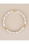 Lovessa Gold Layered Heart Porcelain Plated Elastic Bracelet - 6