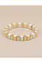 Talira Gold Transitional Curved Slice Porcelain Coated Elastic Bracelet