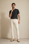 Men's Black Hair Braid Patterned Knitwear Polo T-Shirt - 5