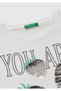 Girl's white glitter graphic print crew neck oversized t-shirt - 3