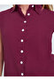 Burgundy Crinkled Cap Sleeves Cotton Shirt - 3