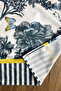 40X140Cm Woven Stain Resistant Printed Thai Feather Fabric Table Cloth Decorative Runner Washable - 4