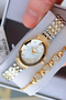 Premium Cutting Glass Women's Wristwatch Steel Band Japanese Mechanism Gift with Special Box Hmby2060C3 - 2